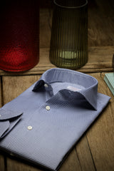 Navy Houndstooth Twill Shirt