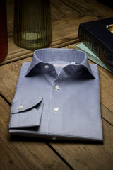 Navy Houndstooth Twill Shirt