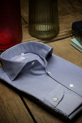 Navy Houndstooth Twill Shirt