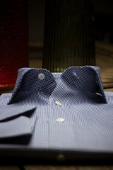 Navy Houndstooth Twill Shirt