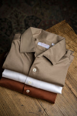Taupe Long Sleeve Interlock Polo