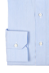 Camicia Righe Larghe Popeline Blue Fatta a Mano