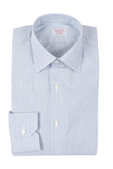 Striped Shirt with Self-Fabric Collar front, handmade - Cordone1956 120/2 poplin

