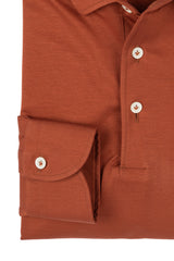 Rust Long Sleeve Interlock Polo