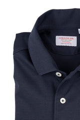 Navy Long Sleeve Interlock Polo