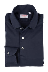 Navy Long Sleeve Interlock Polo