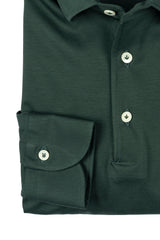 English Green Long Sleeve Interlock Polo