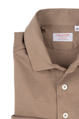 Taupe Long Sleeve Interlock Polo