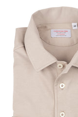 Champagne Long Sleeve Interlock Polo