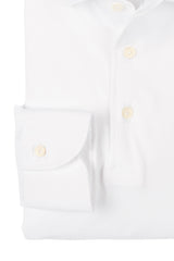 White Long Sleeve Interlock Polo