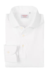 White Long Sleeve Interlock Polo