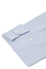 Striped Shirt with Self-Fabric Collar
