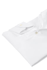 White Long Sleeve Interlock Polo
