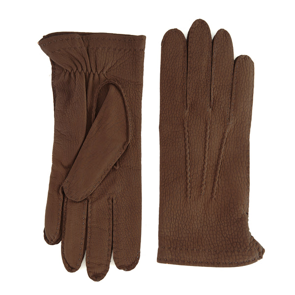 Cashmere Lined Havana Nubuck Lambskin Men's Gloves