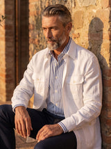 Safari Linen Overshirt White — Handmade Italian Linen Shirt | Cordone1956