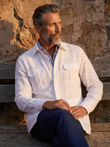 Safari Linen Overshirt White — Handmade Italian Linen Shirt | Cordone1956