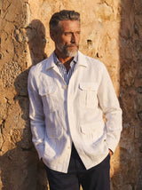 Safari Linen Overshirt White — Handmade Italian Linen Shirt | Cordone1956