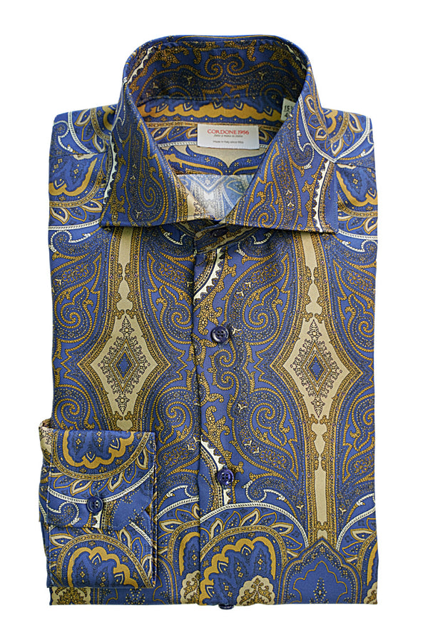 Camicia in seta dorata - Seta italiana - Fatta a mano in Italia