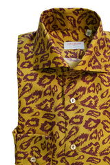 Yellow  Silk Shirt- Italian Silk - Handmade in Italy