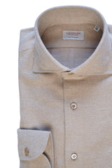 Soft Beige Shirt - Italian Cotton Flannel  - Handmade in Italy