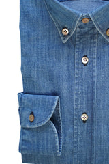 Blue Denim Shirt- Italian Cotton - Handmade in Italy