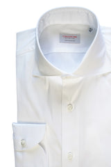 White Stretch Pop Shirt- Italian Cotton - Handmade in Italy