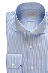 Light Blue And White Small Stripe- Italian Cotton - Handmade in Italy