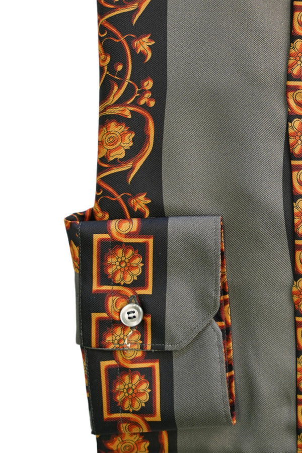 Camicia in seta grigia - Seta italiana - Fatta a mano in Italia
