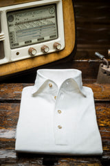 Polo Camicia Jersey Bianca Fatta a Mano
