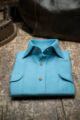 Zermatt — Teal Thomas Mason Flannel Shirt | Cordone1956