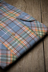Courchevel — Blue and Orange Check Thomas Mason Flannel Shirt | Cordone1956