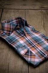 St. Moritz — Pink and Teal Check Thomas Mason Flannel Shirt | Cordone1956