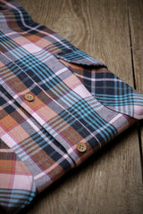 St. Moritz — Pink and Teal Check Thomas Mason Flannel Shirt | Cordone1956