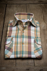 Aspen — Beige and Green Check Thomas Mason Flannel Shirt | Cordone1956