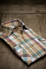 Aspen — Beige and Green Check Thomas Mason Flannel Shirt | Cordone1956