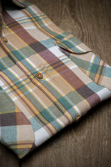 Aspen — Beige and Green Check Thomas Mason Flannel Shirt | Cordone1956