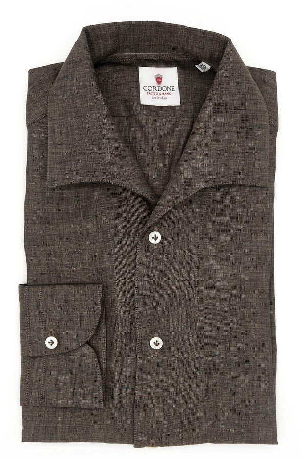 BROWN CAPRI COLLAR SHIRT