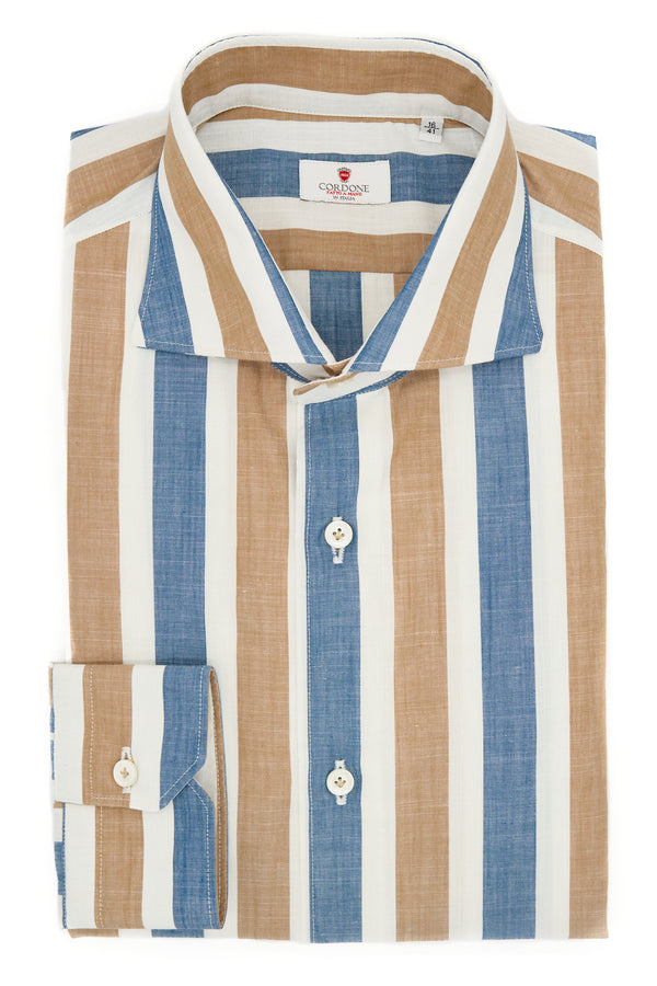 LINEN BLAND BRWON AND  BLUE