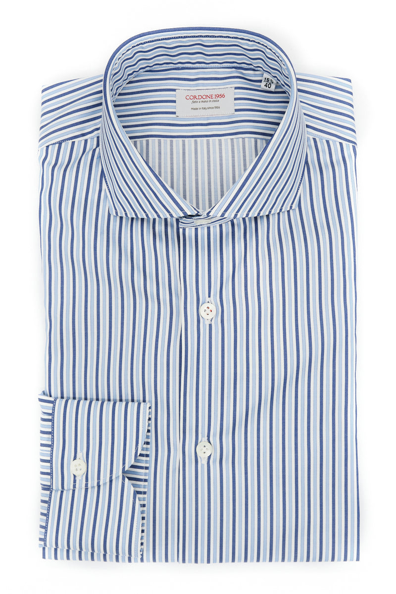 CLASSIC SHIRT WITH NARROW STRIPES IN LIGHT BLUE AND BLUE