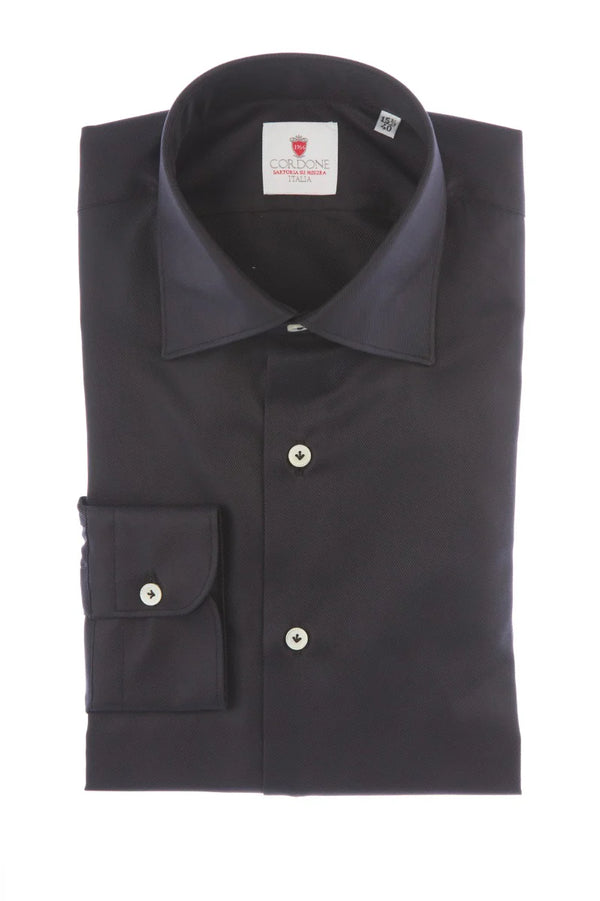 Black  Shirt - Italian Cotton   - Handmade in Italy