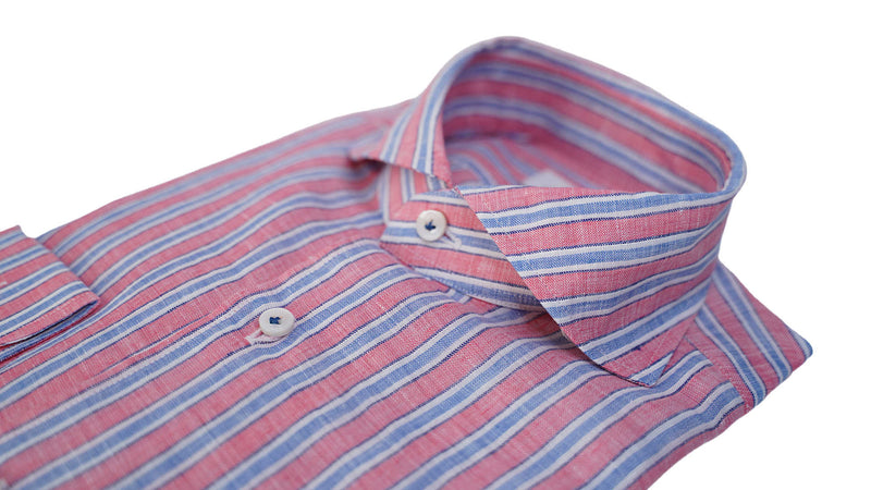 STRAWBERRY AND BLUE STRIPED SHIRT