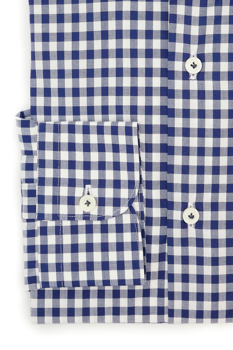 Checkered  Blue- Italian Cotton - Handmade in Italy
