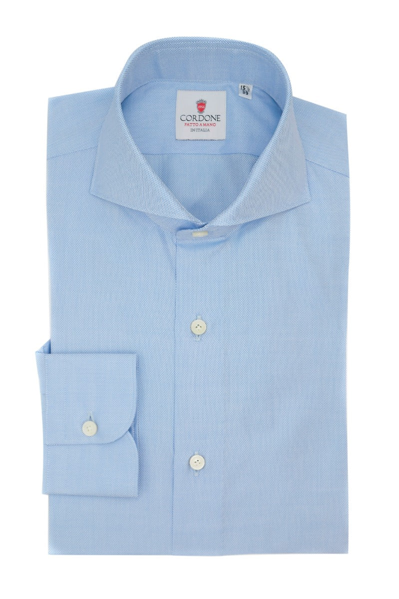 Panama Blue Shirt - Italian Cotton - Handmade in Italy