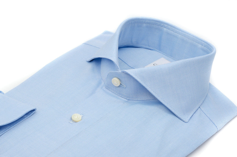 Panama Blue Shirt - Italian Cotton - Handmade in Italy