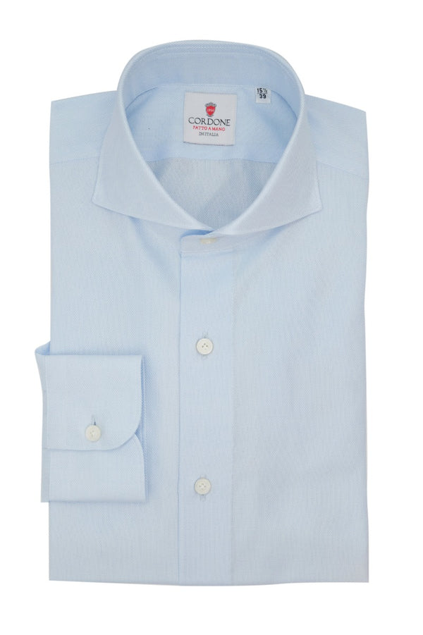 Panama Azure Shirt - Italian Cotton - Handmade in Italy