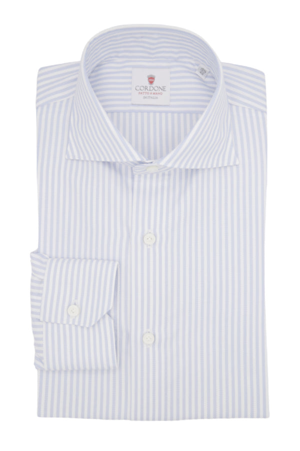 Duke Twill Stripes Azure Shirt By-Hand