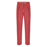 Cordone1956 - Pantaloni in flanella rossa - Realizzati a macchina - Made in Italy