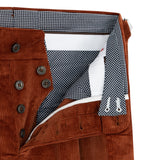 Cordone1956 - Pantaloni in velluto ruggine - Realizzati a macchina - Made in Italy