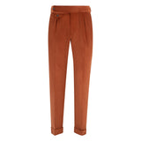 Cordone1956 - Pantaloni in velluto ruggine - Realizzati a macchina - Made in Italy