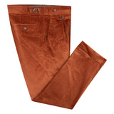 Cordone1956 - Pantaloni in velluto ruggine - Realizzati a macchina - Made in Italy